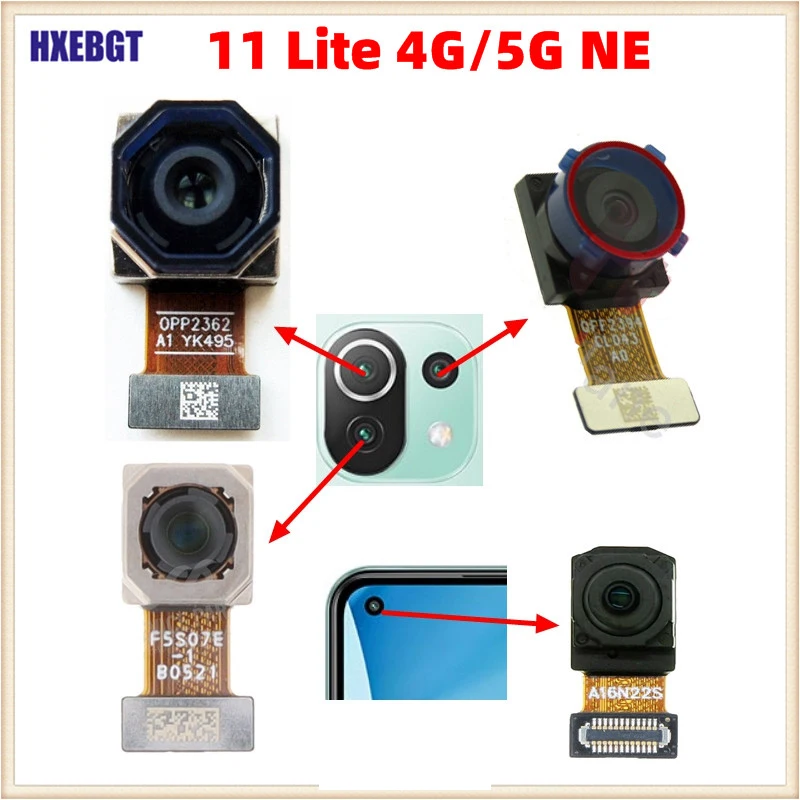 

Original For Xiaomi 11 Lite 4G / 5G NE Back Main Camera + Ultrawide Macro Cam + Selfie Front Camera Flex Cable Repair Parts