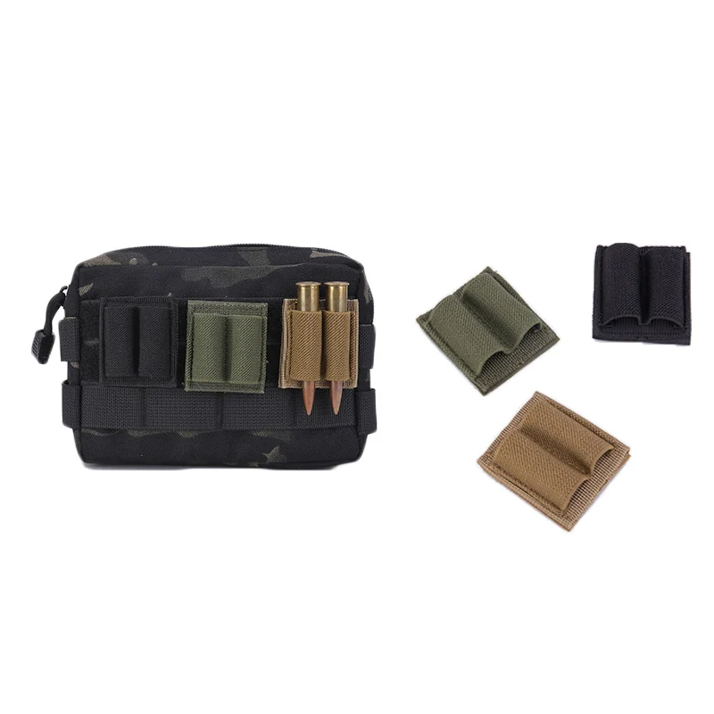 Porte-cartouches Tactique Pour Fusil De Chasse - En Nylon Avec Pochette - Noir - Neuf Sous Blister