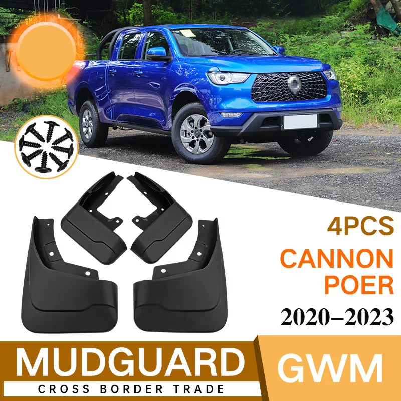 

For Great Wall Cannon GWM Poer Ute 2020-2023 Mud Splash Guard Mudguards MudFlaps Front Rear Fender Auto Styline Car Accessories