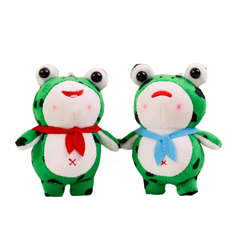 11cm Frog Pendant Keychain Dolls Vocal Kawaii Decor Ornament Plush Toys Cartoon Stuffed Plushies Soft Kids Girls Birthday GIfts