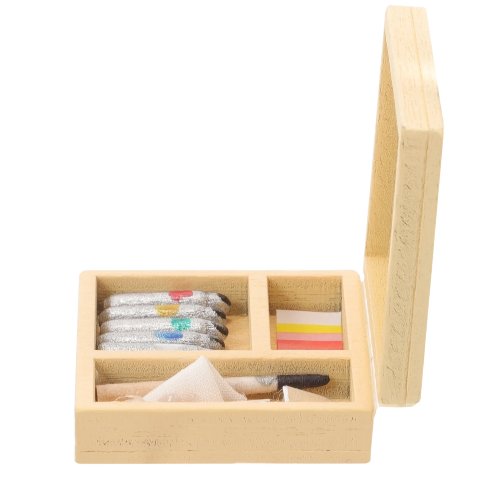 

1 Set of Mini Watercolor Box Toy Mini House Toy DIY Paint Box House Accessories