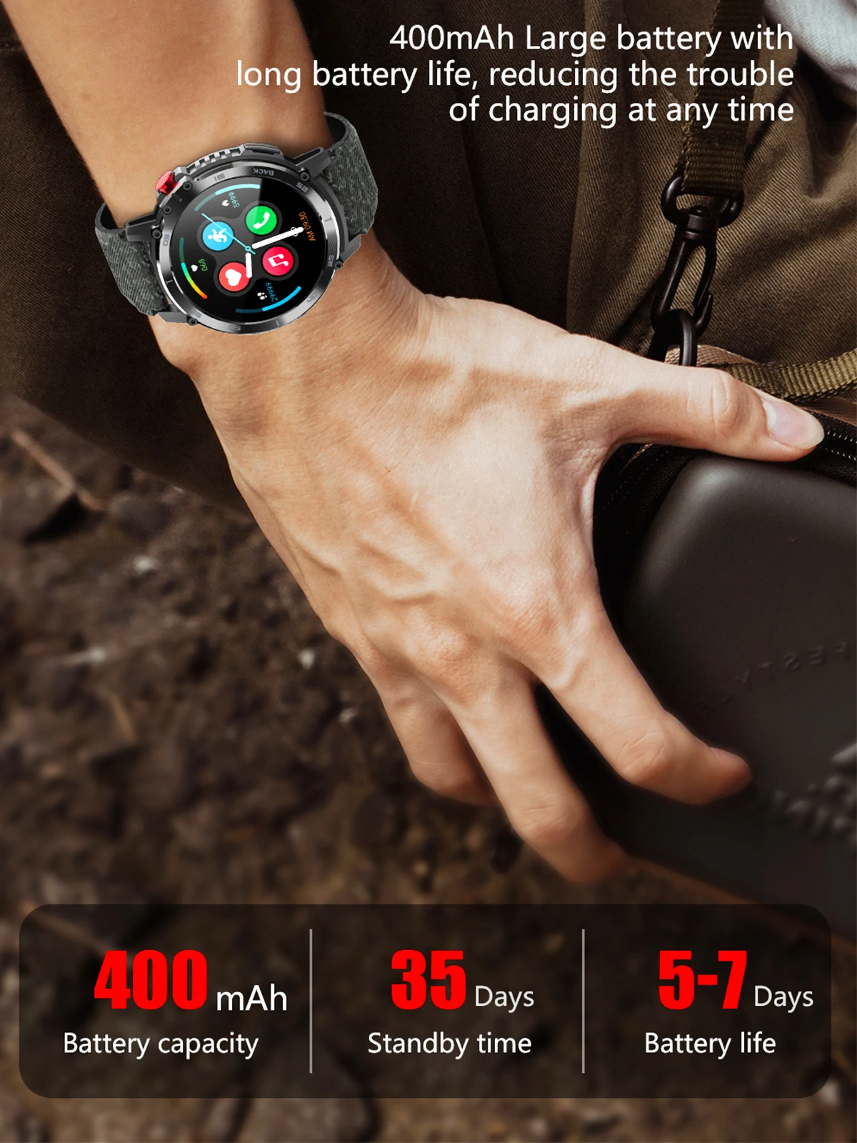 LEMFO Ʈġ ѱ 2023 4G ROM  Bluetooth  C22 ð 400mAh ͸  3 Ʈ ð  Bluetooth   ȭ     ͸ ɹڼ  IP68  smar