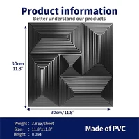 แผ่นผนังตกแต่ง 3 มิติ ขนาด 30x30 ซม. จำนวน 10 ชิ้น สำหรับตกแต่งผนังภายนอกและภายใน เหมาะสำหรับห้องน้ำ เพดาน โรงแรม สำนักงาน 3