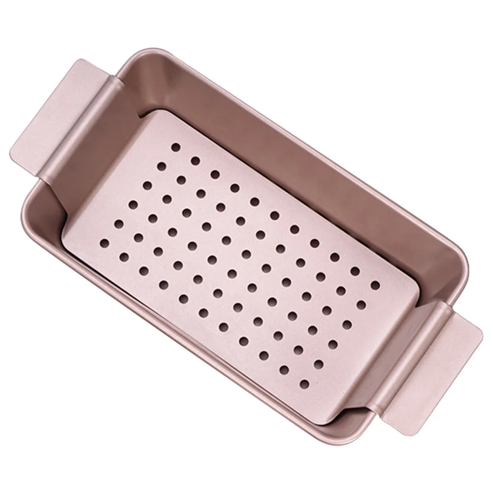 

Easy-Release Carbon Steel Meat Loaf Tin with Removable Lift-Up Tray Non Stick Roasting Pan