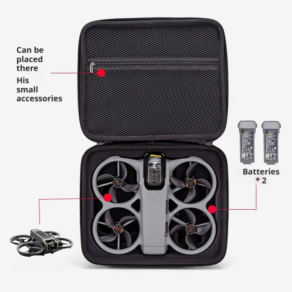 Dji Avata 360 휴대용 운반 케이스 어깨끈이 있는 충격 방지 PU 보관 가방 드론 액세서리