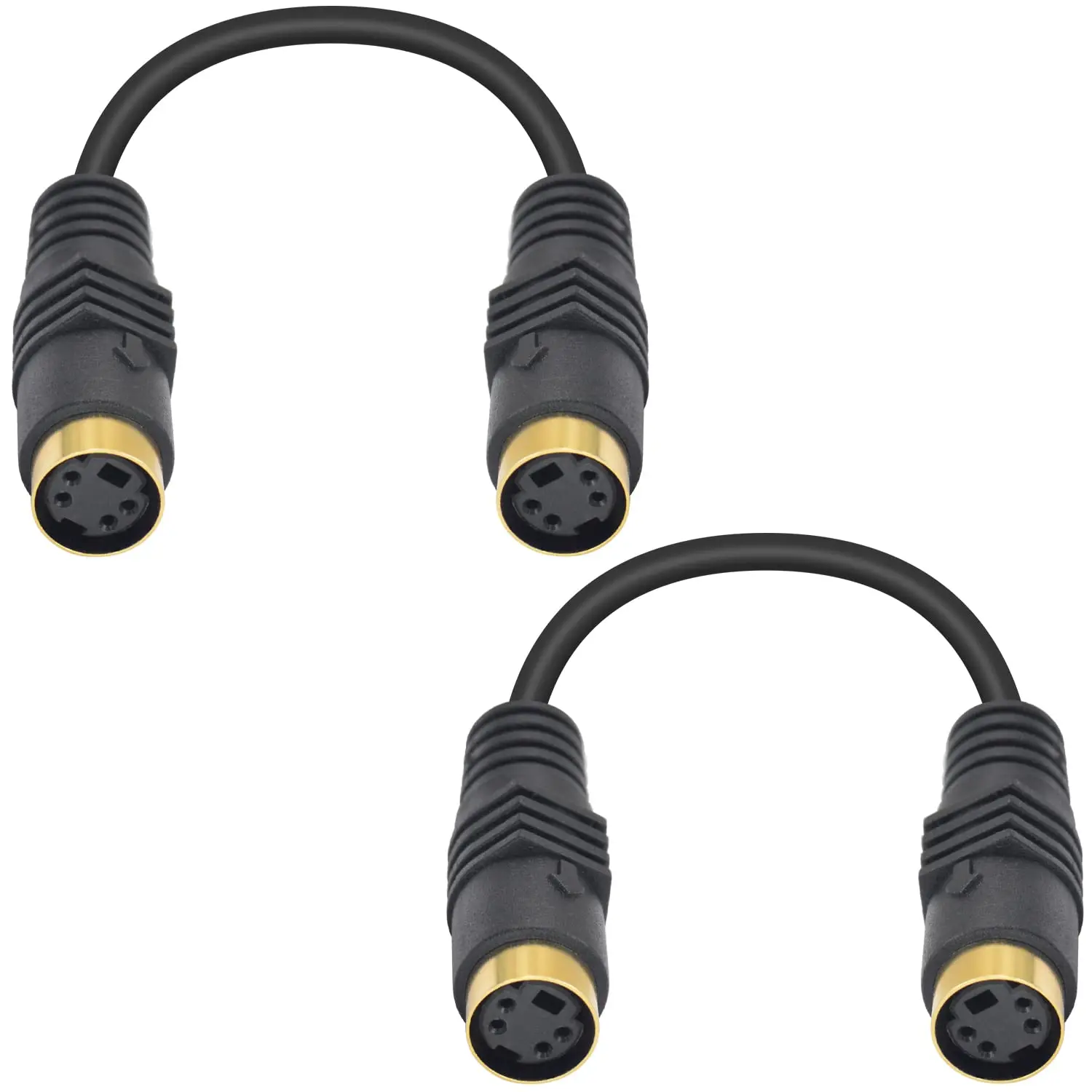 2 Pz S-Video Mini Din 4 Pin Femmina A S-Video 4 Pin Femmina Adattatore Terminale Adattatore Cavo Composito Per Dvd Hdtv Tv,Monitor,Vcr