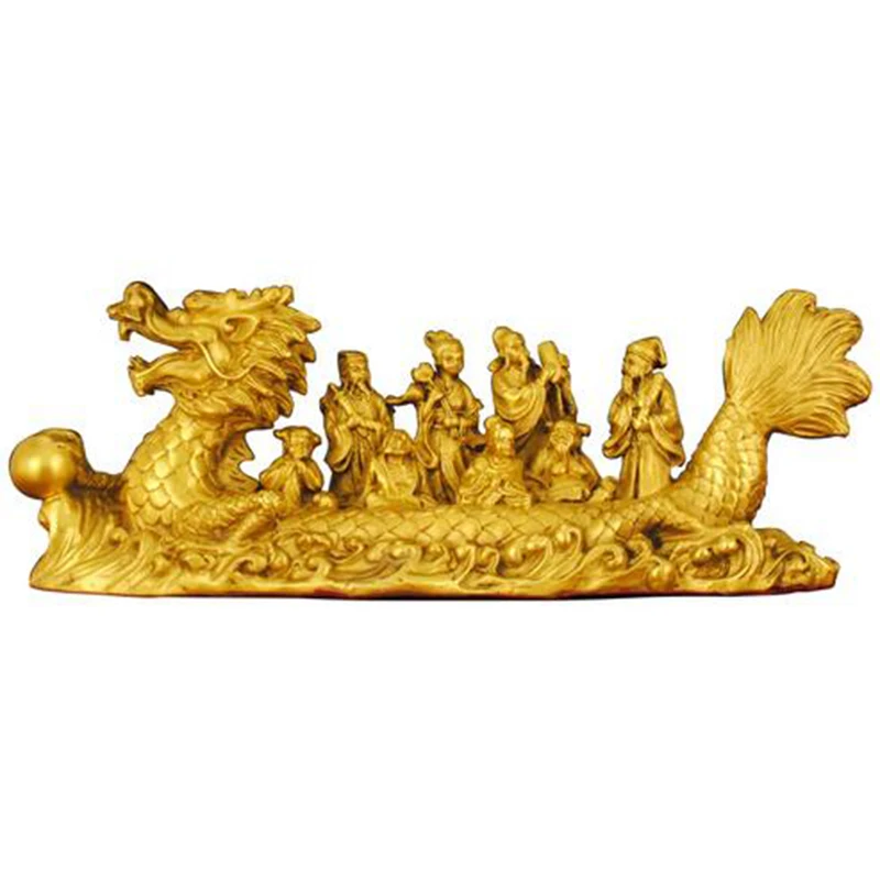 

Статуя Будды из чистой меди Восемь Бессмертных, катаясь на лодке-Драконе, украшение для гостиной комнаты, благословения, талисманы ручной работы