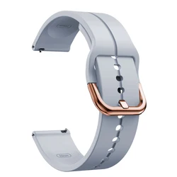 Premium Soft Silicone Watchband - 20mm Replacement Strap Bracelet - 20mm Width (Light Gray)