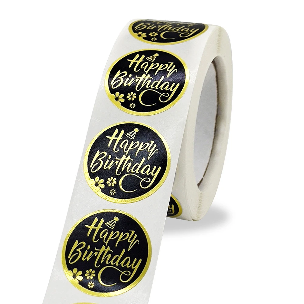 1inch Round Happy Birthday Stickers 50-500pcs Cute Birthday Party Gift Decoration Supplies Greeting Card Tags decorative stickers self adhesive stickers stationery stickers paper stickers adhesive stickers handbook stickers diy scrapbooking accessories stationery supplies holiday party decorations