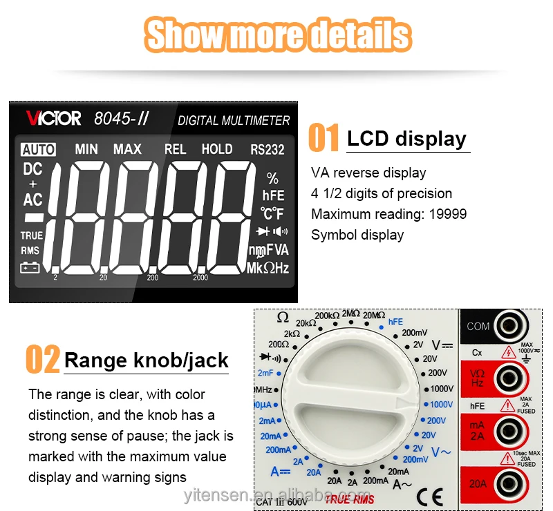 BRAND VC8045-II Bench Type True RMS DMM Digital Multimeter