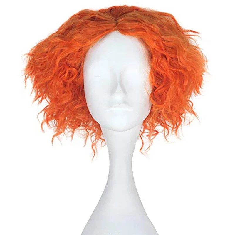 Side view of short curly wig