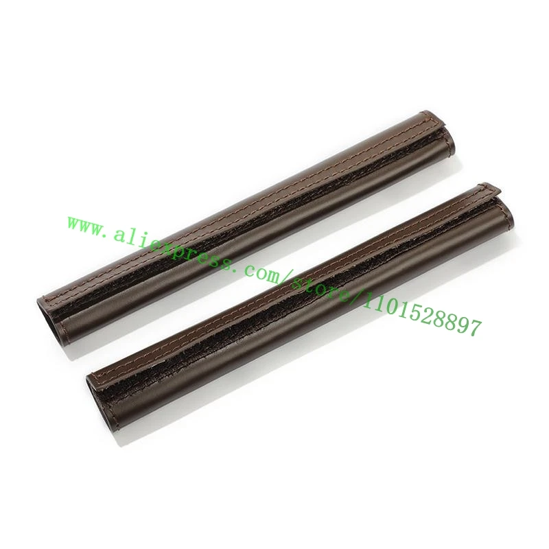 1 Pair Calfskin Handbag Bag Handles Pad Protector Protective Sleeve Hook Loop 4 Color Style Black Coffee Vachetta Natural Beige