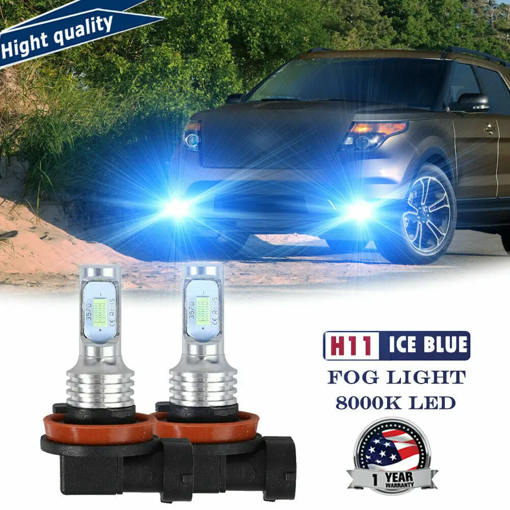 

High Power 2pcs H11 70W Ice Blue COB LED Fog Light Bulbs For Ford Explorer 11-15