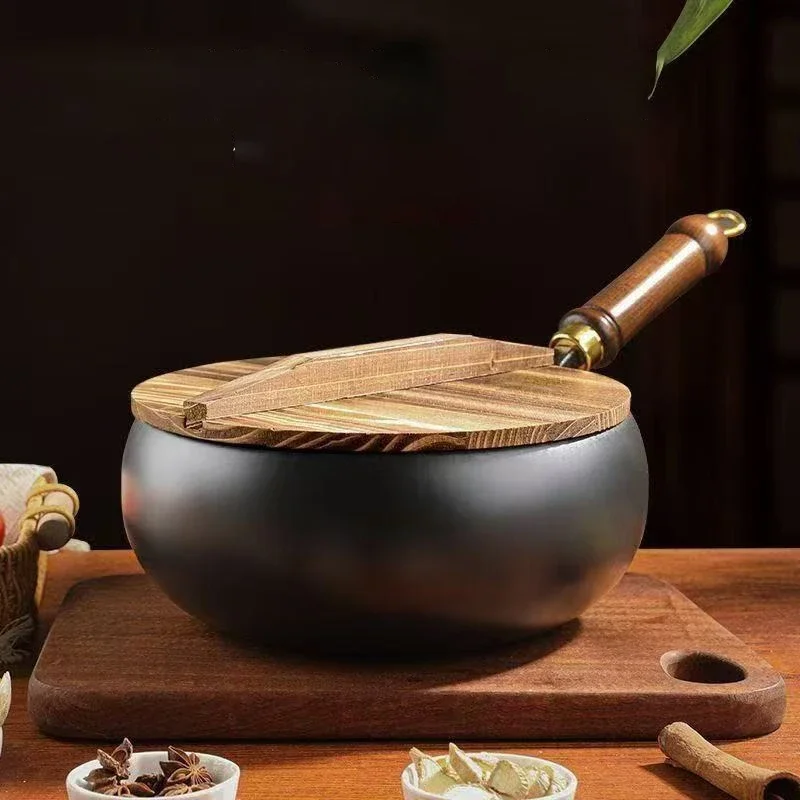 Handmade Forging Big Belly Pot Uncoated NON-STICK PAN Household Small Flat Bottom Frying Pan Kitchen Gas Stove Universal Pan