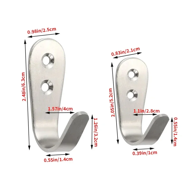 5pcs Stainless Steel Wall Hooks 2