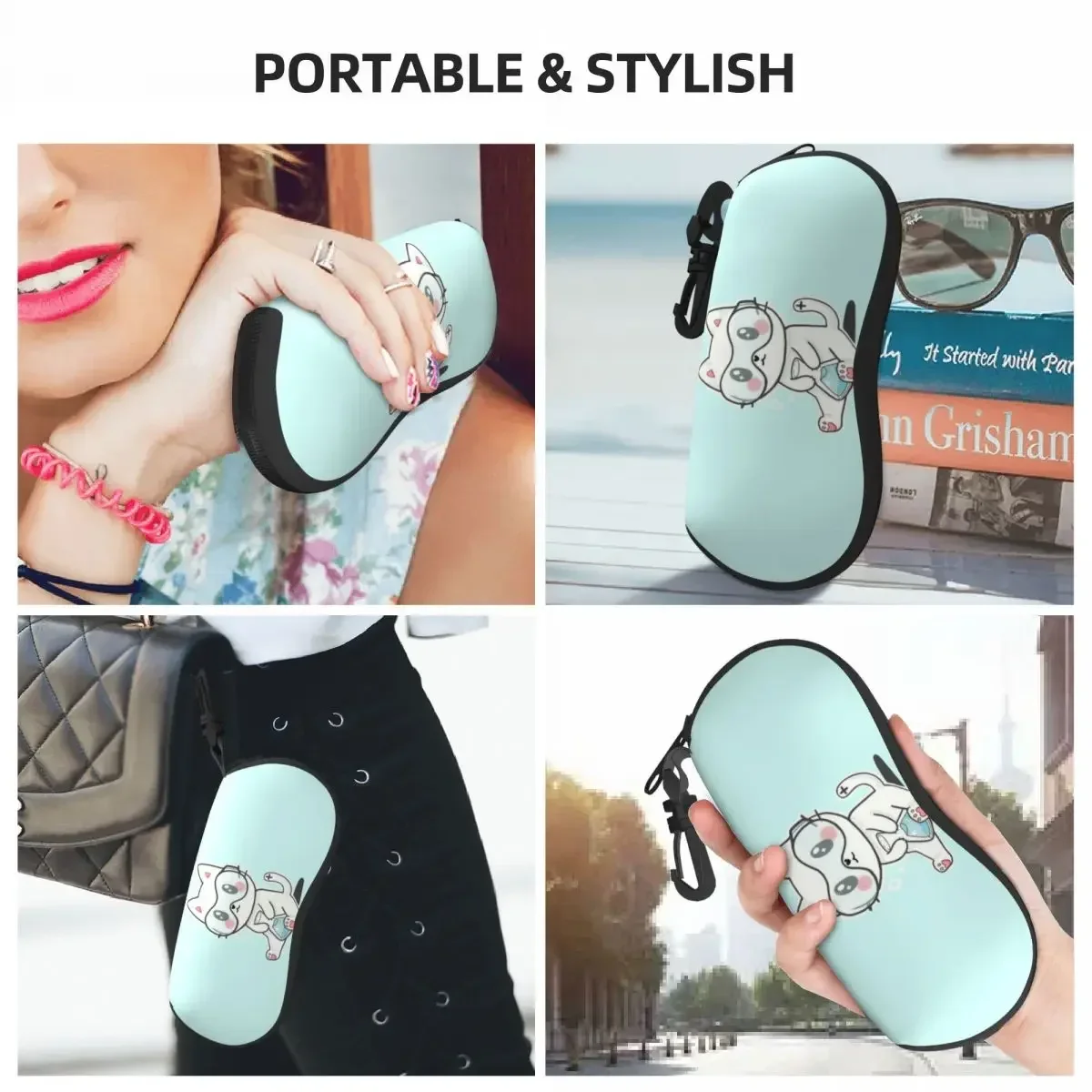 Cation Science Pun Cat New Shell Eyeglasses Protector Cases Fashion Sunglass Case Glasses Bag