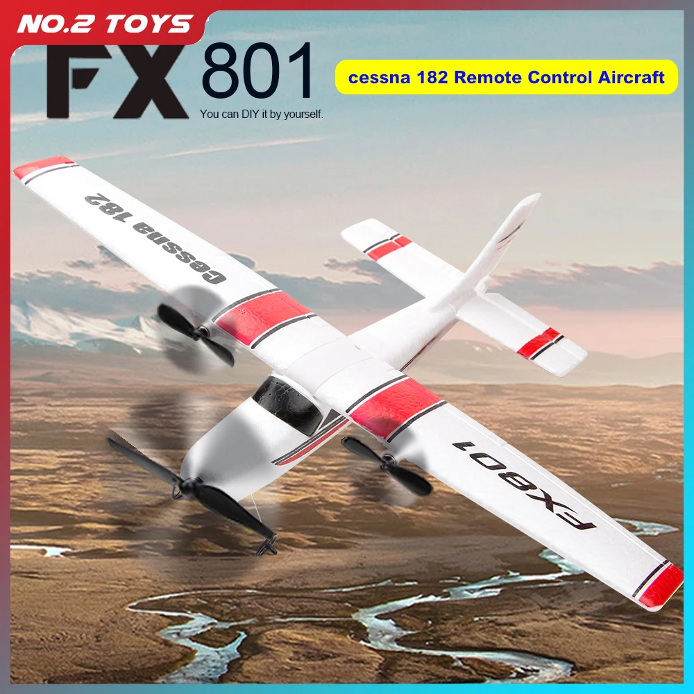 

FX801 Airplane 182 DIY RC Plane 2.4GHz 2CH EPP Craft Electric RC Glider Airplane Outdoor Fixed Wing Aircraft for Kids Gifts