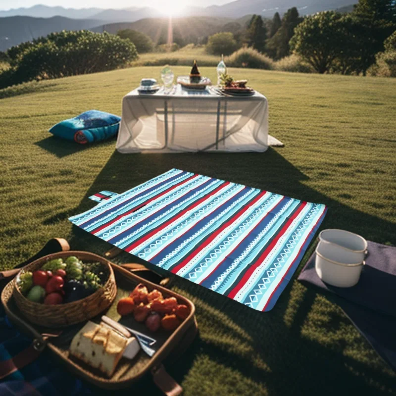 HODTOWN Waterproof Outdoor Plaid Portable Hiking Sleeping Blanket Picnic Mat Camping Beach Mat Folding Prairie Carpet