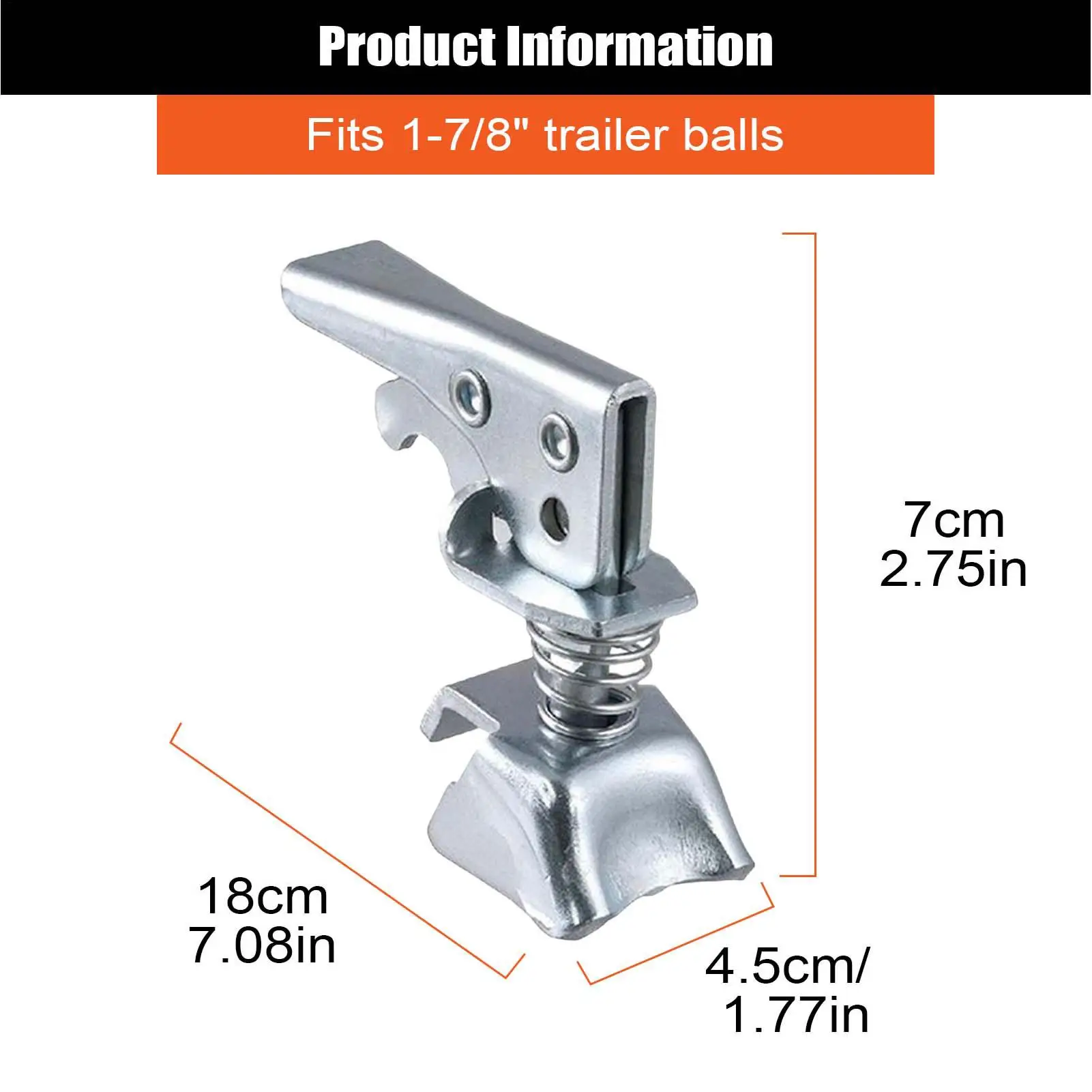 Hitch Coupler 2 Inch Heavy-Duty Quick-Release Safe Safe Coupler Latch For Daily Maintenance Outdoor Garage Automotive