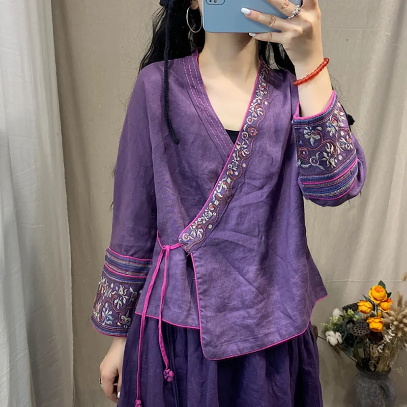 Fashion Vintage Women Cheongsam Tops Coat Traditional Chinese Style Retro Elegant Qipao Robe Gown Shirt Blouse Oriental Clothing