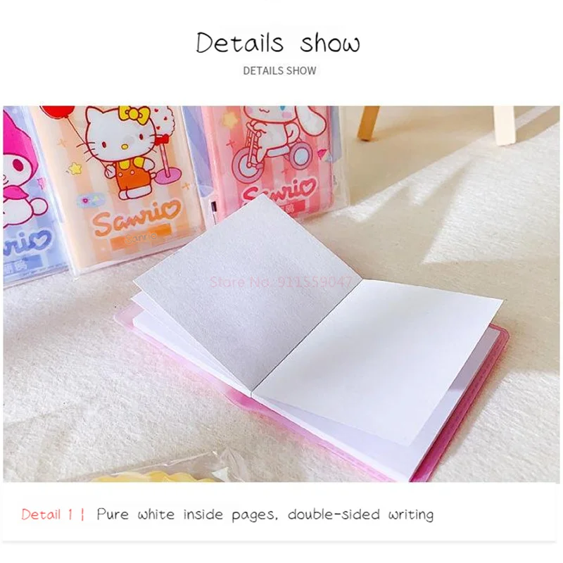 36pcs Sanrio Hello Kitty Kuromi Melody Mini Notebook Diy Kawaii Pocket Book Student Words Notebook Memo Student Stat