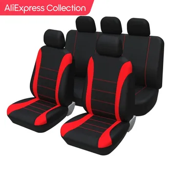 Lada Priora Renault Logan 인테리어 액세서리를위한 AliExpress 컬렉션 카시트 커버 풀 세트 유니버설 통기성 원단