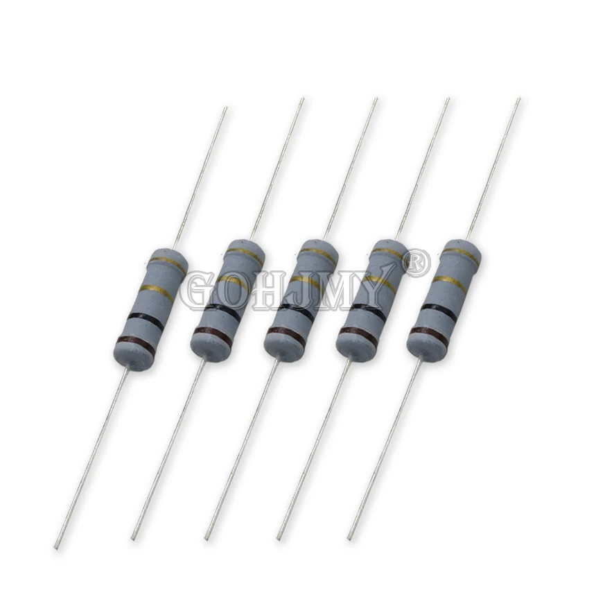 20PCS 2W Carbon Film Resistors 1R-10M 5% 10R 15R 47R 100R 220R 1K 5K 10K 4K7 100K 560K 200K 1M 3M3 Ohm Color Ring Resistance