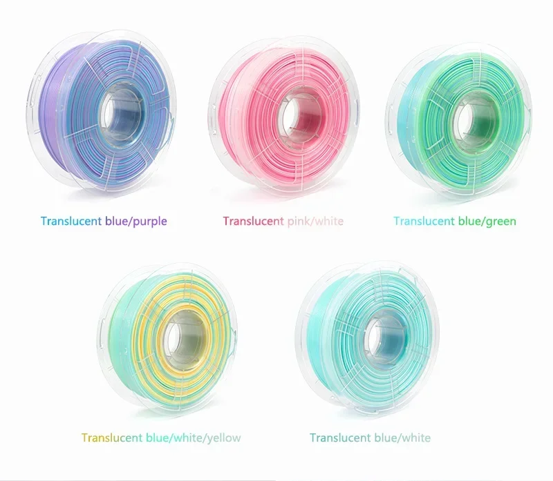 Regenbogentransluzentes PETG-3D-Drucker-Filament, 1,75 mm, Lichtdurchlässigkeit, gute Schichthaftung, 3D-Druck, Kunststoffmaterial – Detail 3