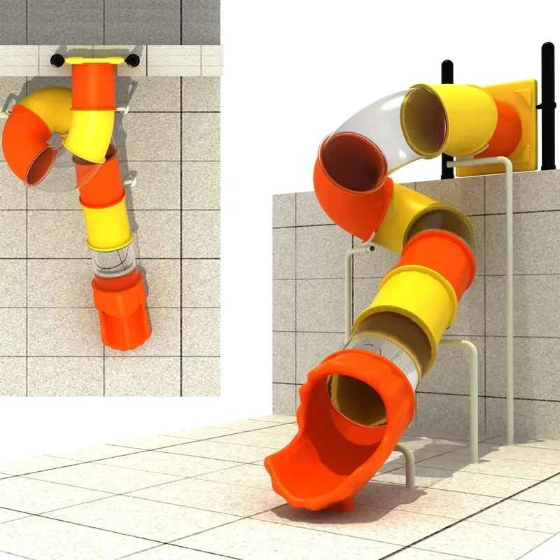 Large Equipment Kid Slides Outdoor Plastic Tube Slide Play Set size