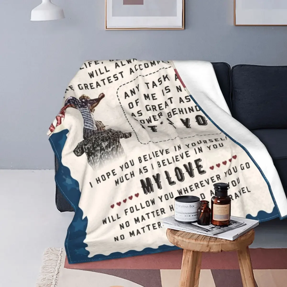 

Express Love Personalized Son Blanket Flannel Throw Blankets To My Son From An Army Dad Bed Sofa Portable Lightweight Bedspreads