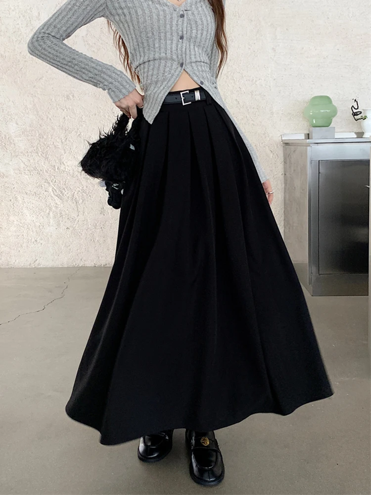citybreeze★韓国★人気★PLEATED BELT LONG SKIRT 2色/追跡あり citybreeze☆韓国☆人気☆PLEATED BELT LONG SKIRT 2色/追跡あり
