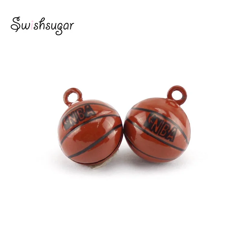 

Metal Round Basketball Cartoon Jingle Bell Charms Fit Pendant Necklace Keychain Bracelet Gift Favor Jewelry Accessories