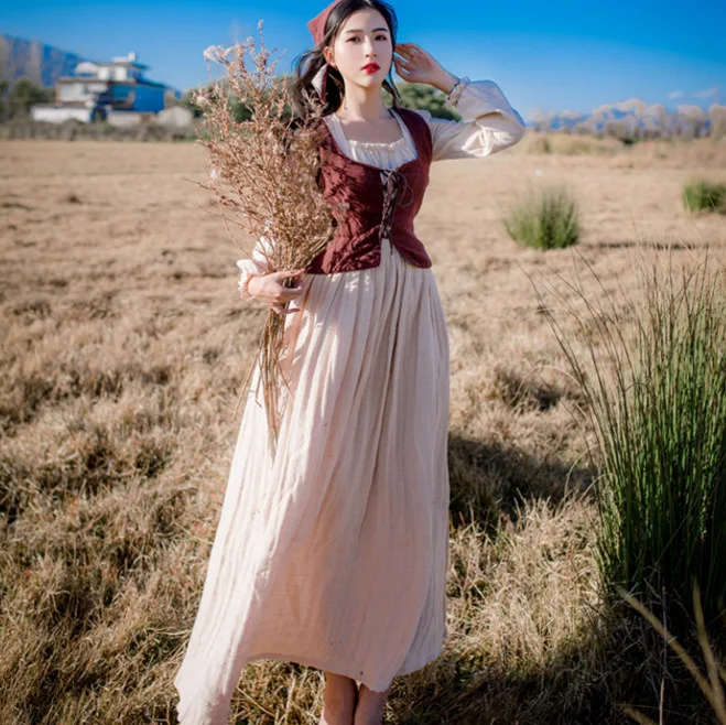 Anime Peasant Sundress Medieval European Clothing Medieval Europe