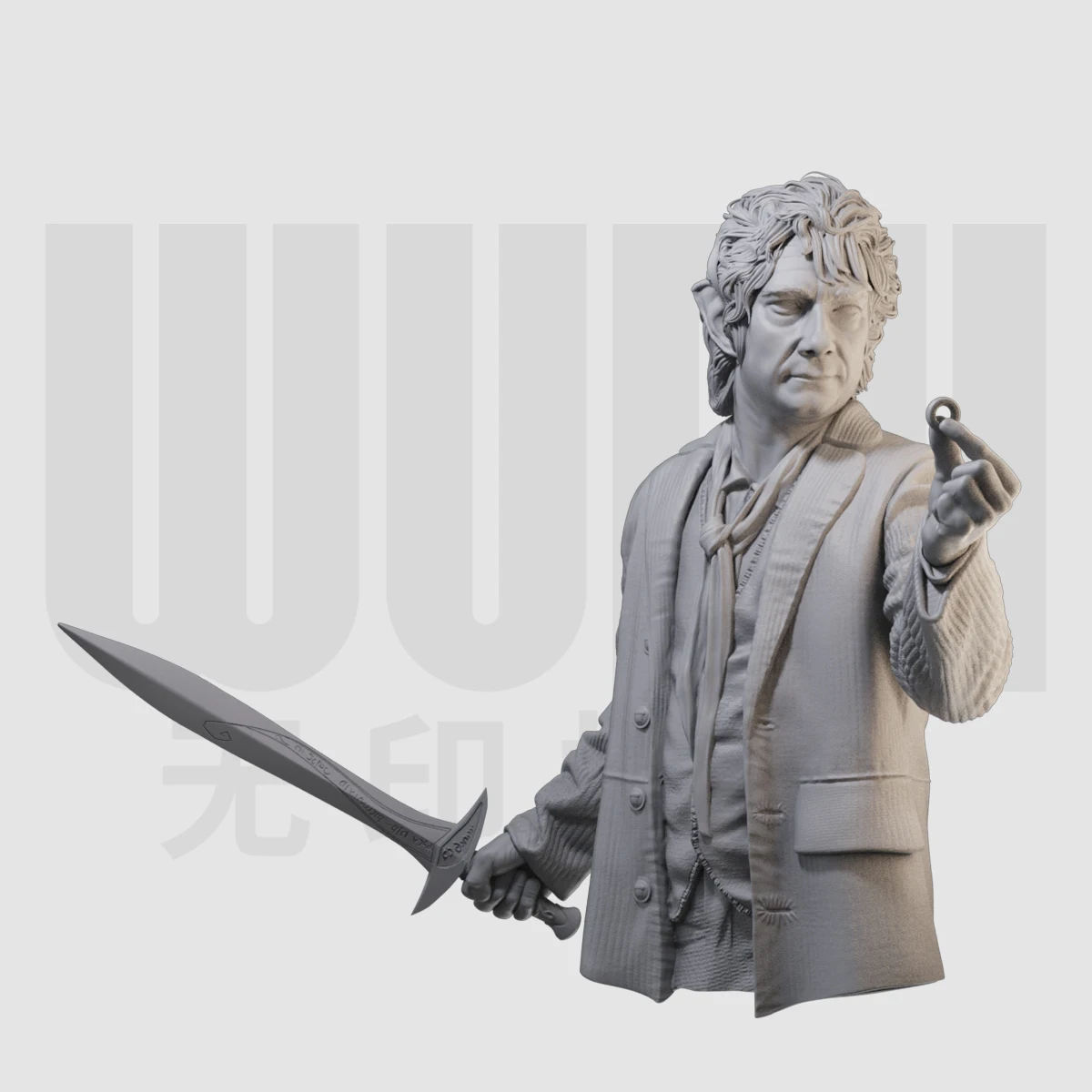 1/10 Bilbo bust GK resin white mold figure model 1 10 european and american film and television resin white mold gk figure model