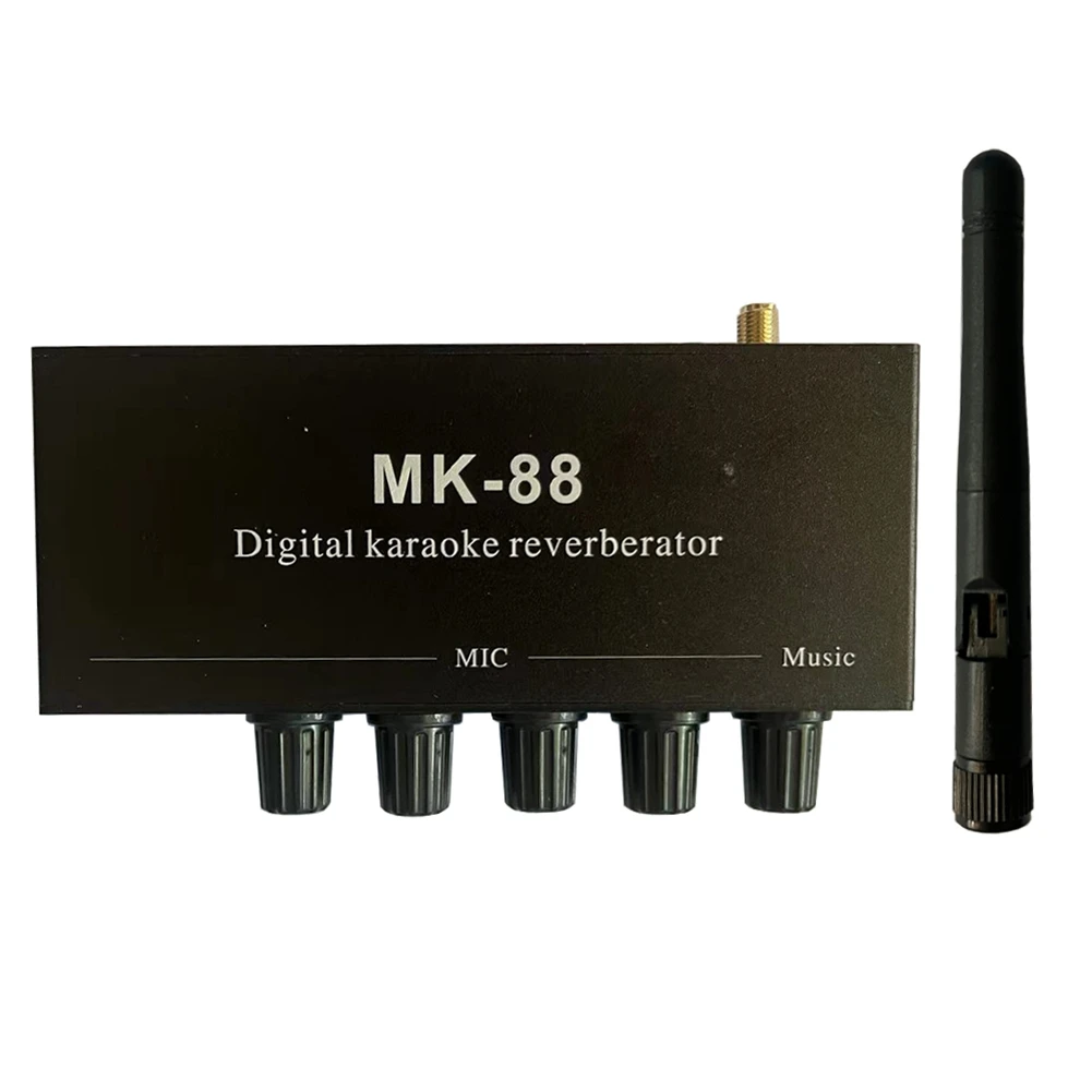 MK-88 오디오 앰프 믹싱 보드 스테레오 프리앰프 오디오 앰프 믹싱 보드(DC 12V 전원 어댑터 포함) US 플러그