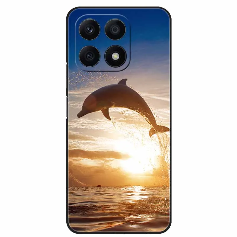 Cool Black Soft TPU Phone Case with Wolf and Lion Design - Durable Back Cover