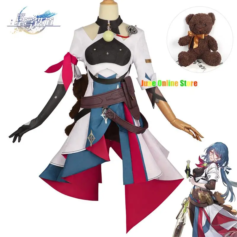 

Honkai Star Rail Natasha Cosplay Costume Wig Hair Band Uniform Dress Blue Hair Wildfire Doctors Underworld Game Astral Express