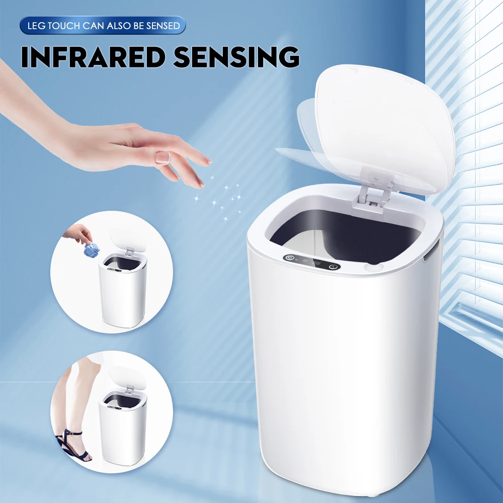 Automatic Sensor Trash Can for Kitchen Bathroom Smart Waterproof Electric Waste Bin 8.5-12L Capacity trash can