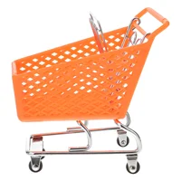 Shopping Cart Storage Basket Creative Hamper Desk Mini Iron Craft Organizer Child Baskets 2