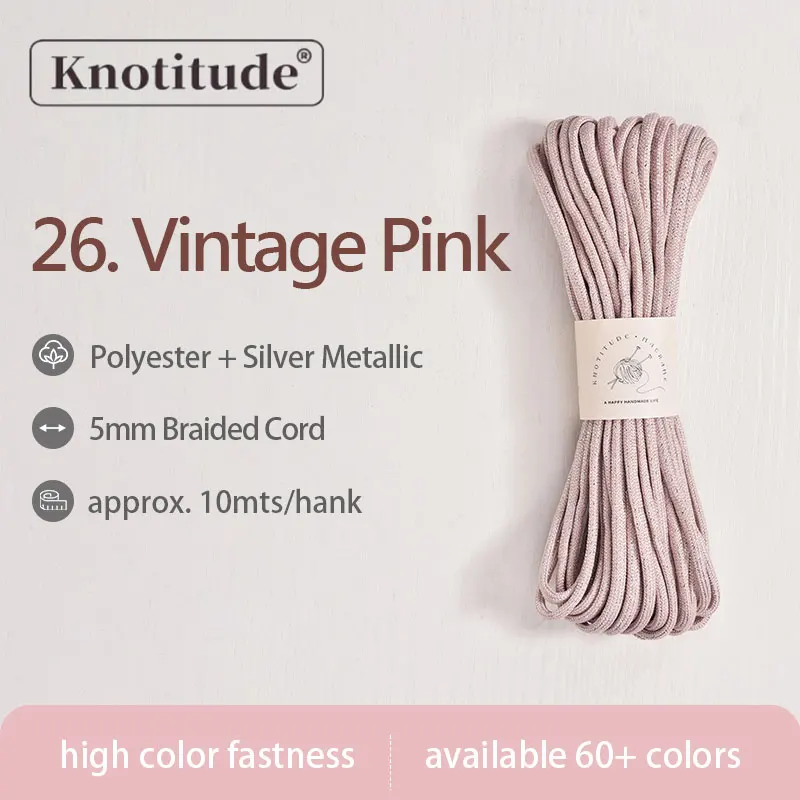 Silver Glossy Polyester Braid Rope with Shiny Lurex Metallic Finish - Ideal for DIY Jewelry Projects, 5mm x 10m