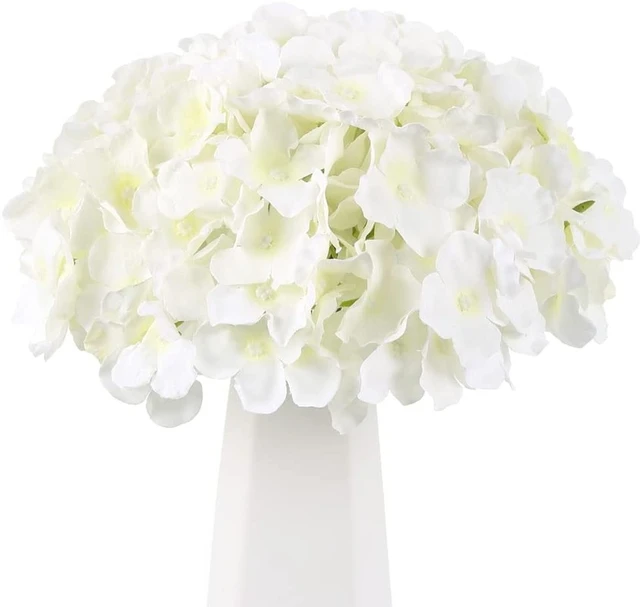 NAHUAA Arreglos florales de hortensias de seda artificial, 2 piezas, 5  cabezas, grandes paquetes florales falsos para el hogar, boda, mesa,  centros de