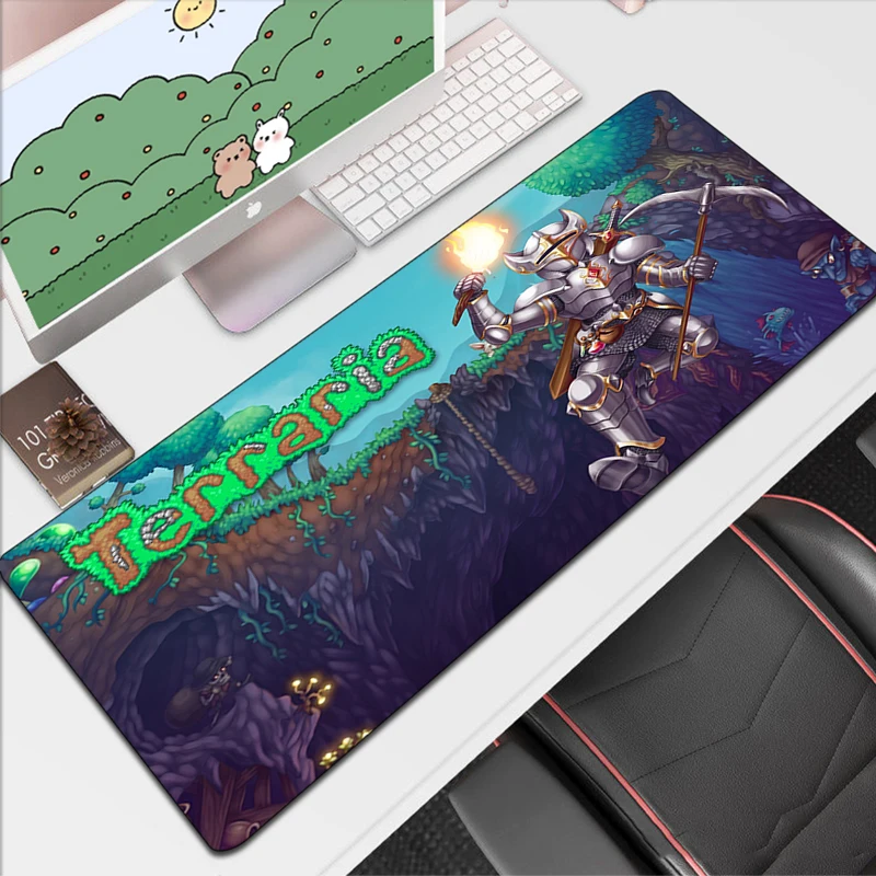 Gamer Keyboard Pad Terraria Desk Protector Mouse Gaming Pc Accessories Mousepad Mat Xxl Large Extended Mice Keyboards Computer