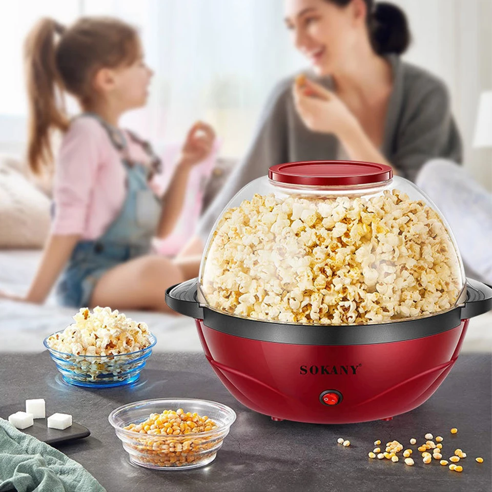 Electric Hot-Oil Popcorn Popper Maker Automatic Stirring Popcorn Machine  For Home Party Kids 2L 220V - AliExpress