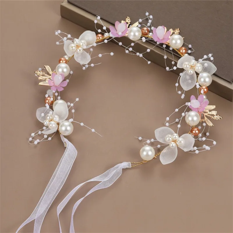 Elegant Pearl Flower Headband - Baby Girls Wedding Hair Accessory