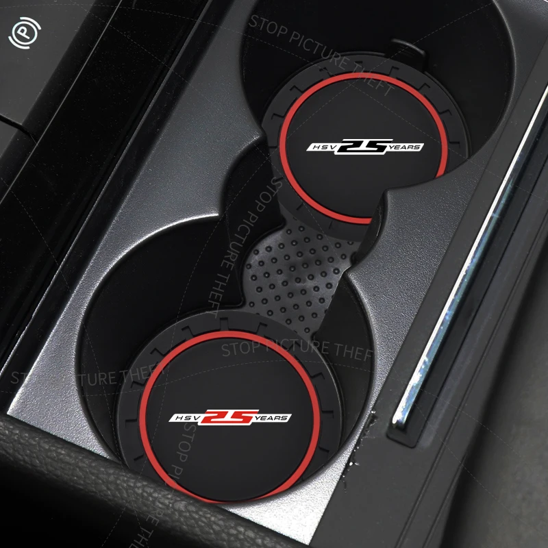 홀덴 HSV 25년 기념 엠블럼 코모도어 클럽스포츠 말루 R8 자동차 코스터 방수 논슬립 고무 매트 워터컵 슬롯 2개/1세트
