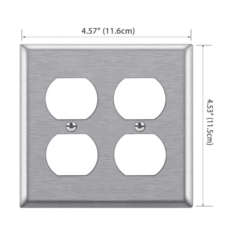 Light Switch Cover Switch Glass Panel American Standard Switch Panel Stainless Steel Socket Cover Decorative Wallboard for Bedroom Industrial Concealed Metal Cover