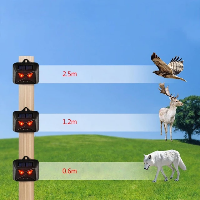 Kültéri Ultrahangos Állati Visszatelepítő Napenergia -Visszataszító Villogó Led -Es Lámpákkal Kiutasított Macskák Vad Sertések Kompakt - Image 4