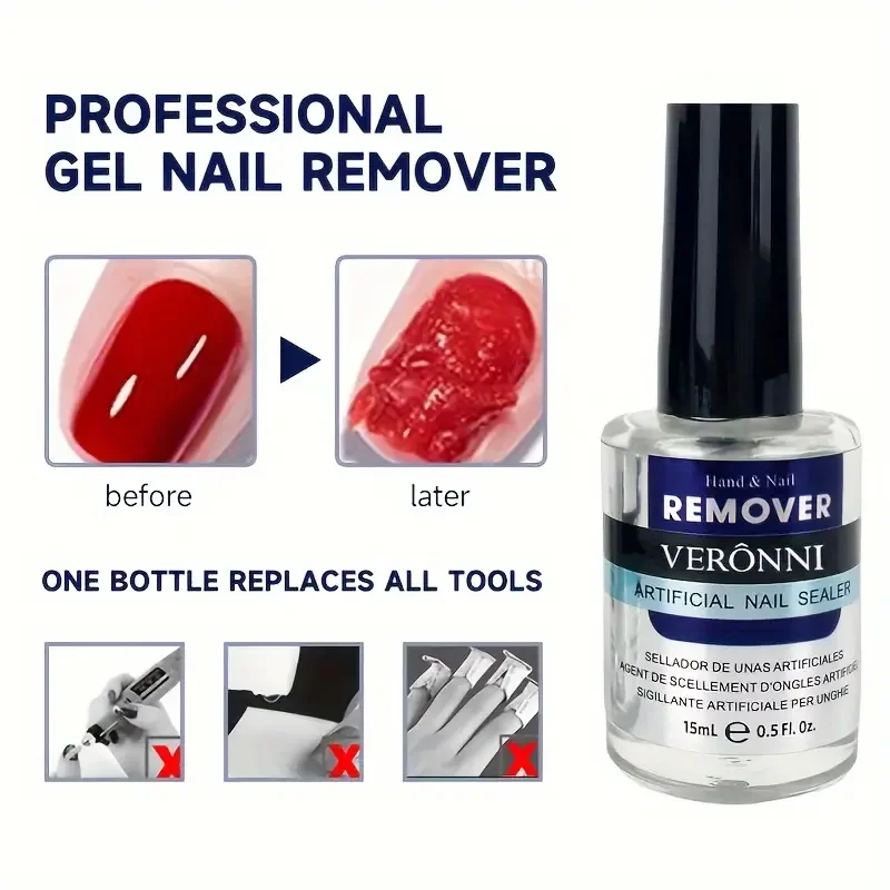 15ML Nail Gel Polish Fast Remover Gel Polish Soak Off UV LED Cleaner Function Gel Remove Manicure For Home Use or Nail Salons 4