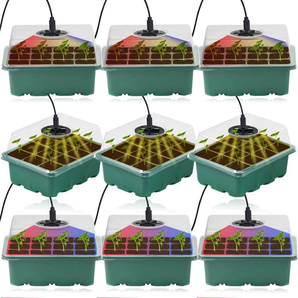 Seed Starter Tray Seedling Kits Plant Seed Starter Trays Grow Light