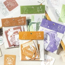 

Simple Line Series Stationery Stickers Vintage Cartoon Handmade Diary Decorative Mobile Stickers Scrapbooking DIY Craft Stickers